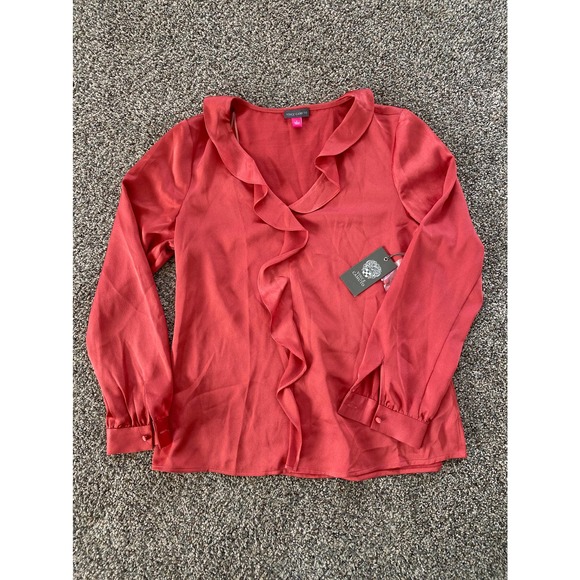 Vince Camuto Tops - Vince Camuto Red Ruffle Top - Small